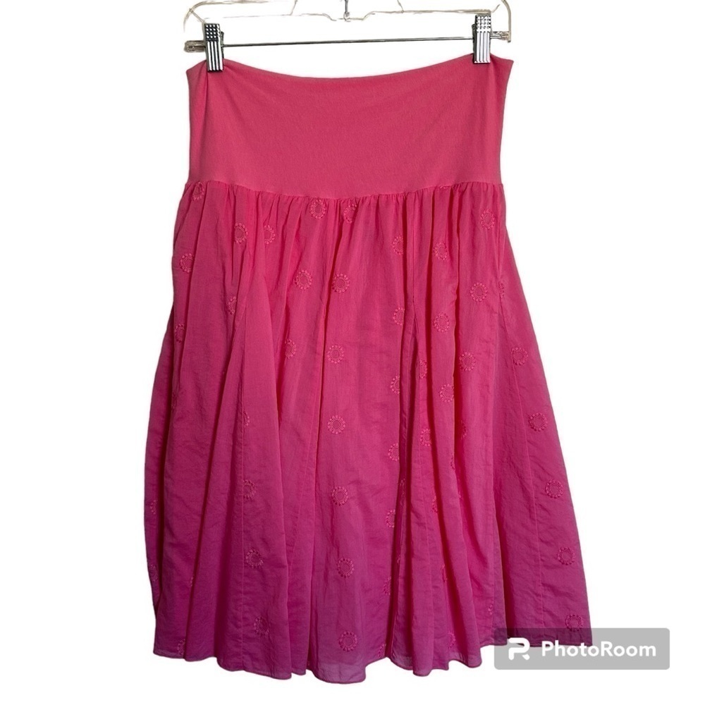 J. Crew Barbie Pink Embroidered Midi Skirt Size S